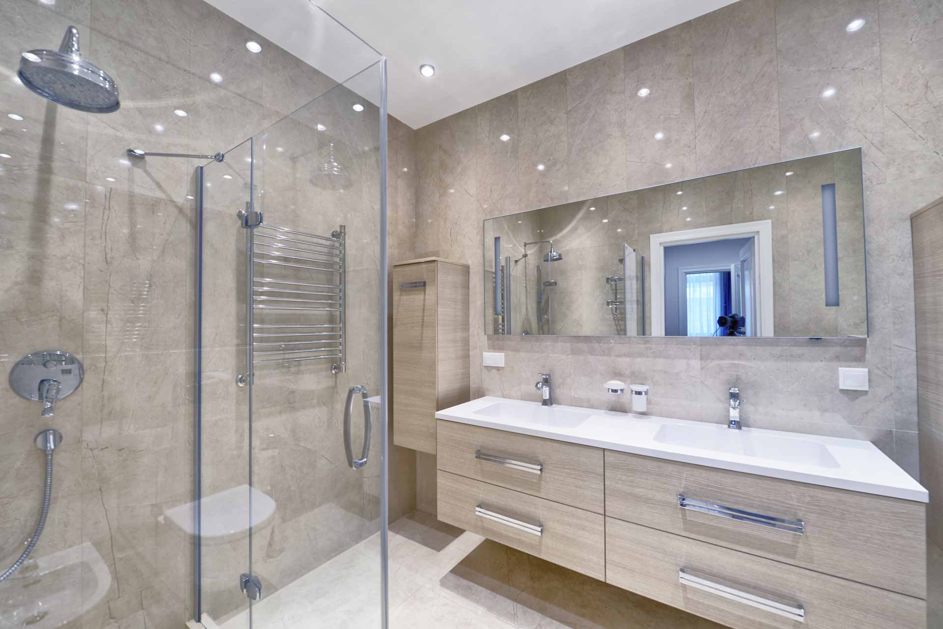 Newly remodeled trendy bathroom