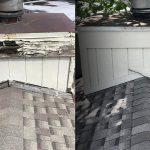 Before and after photos showcasing a chimney repair