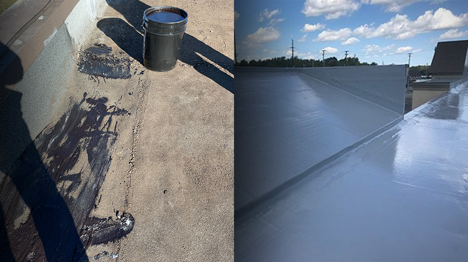 Roof coating before and after photos
